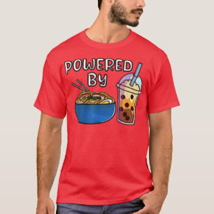 Camiseta Té de burbujas de fideos Ramen Tapioca Leche Kawai