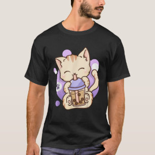Camiseta Té de burbujas de gato Boba Tea Anime Kawaii Neko