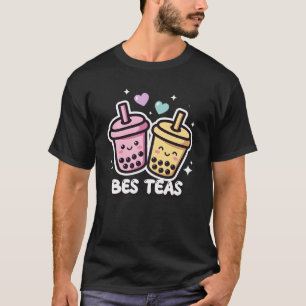 Camiseta Té de burbujas Kawaii 'Bes Teas' Rosa Amarillo de