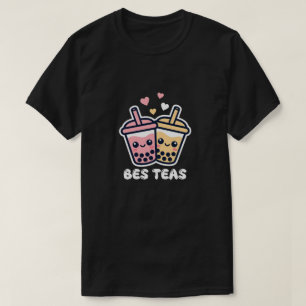 Camiseta Té de burbujas lindo Bes Teas Mejores amigos Boba