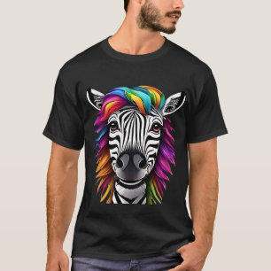 Camiseta "Té de cebra de pelo arcoiris - colores vibrantes 