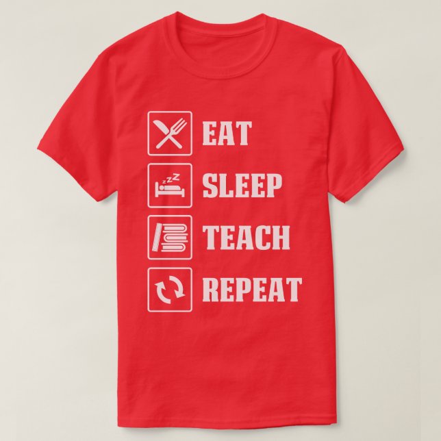 Camiseta Té De Dormir Repite El Orgulloso Profesor T Camise (Diseño del anverso)