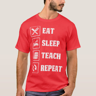 Camiseta Té De Dormir Repite El Orgulloso Profesor T Camise