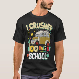 Camiseta Té de estudiantes idea de autobús escolar 100 días