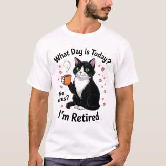 Camiseta Té de gato jubilado divertido humor relajado