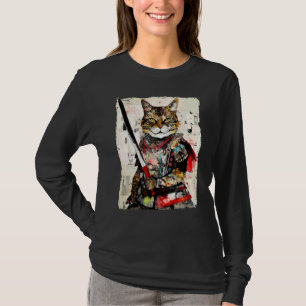 Camiseta Té de gato samurai vintage ninja arte urbano japon