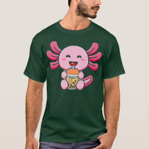 Camiseta Té de la leche de burbuja Axolotl Boba de la bebid