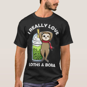 Camiseta Té de leche Boba Me encantan las Sloths Boba penel