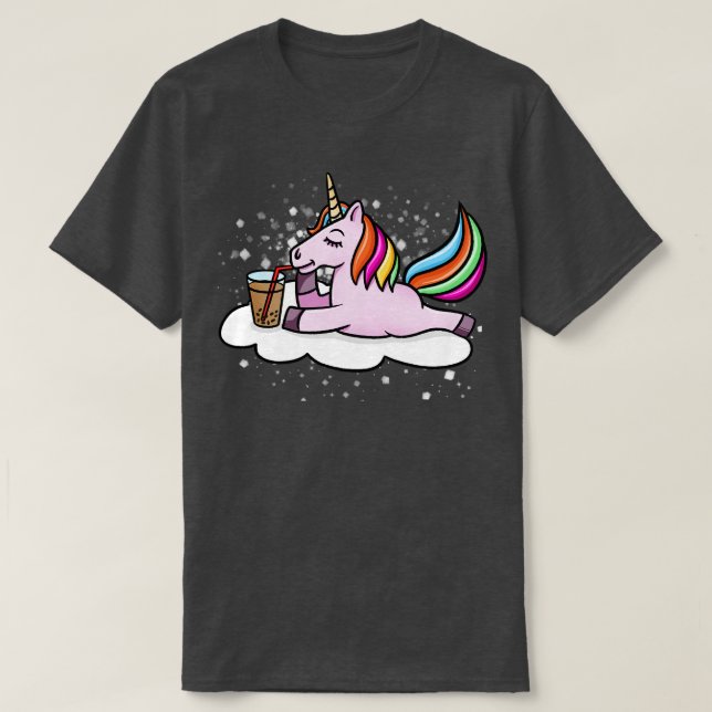 Camiseta Té de leche con Boba para consumo de unicornio (Diseño del anverso)