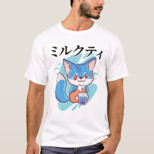 Camiseta Té de leche - Corte Kawaii Anime Fox - Aesthe japo