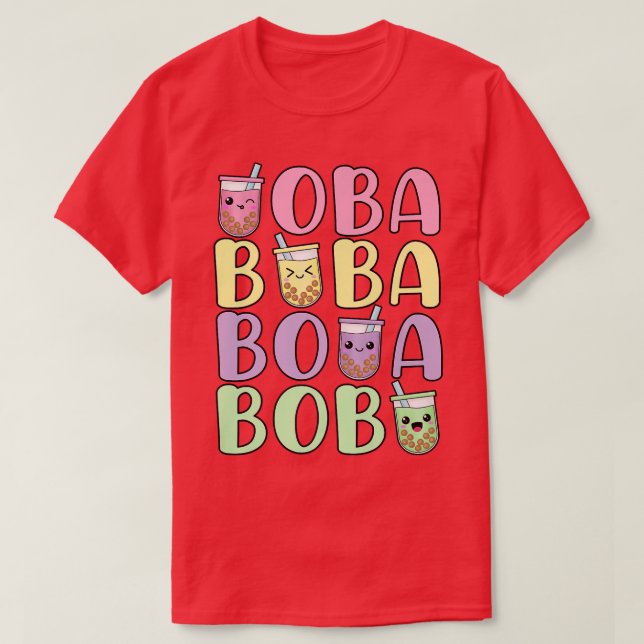 Camiseta Té de leche de Boba lindo Lover Kawaii Pastel Tapi (Diseño del anverso)