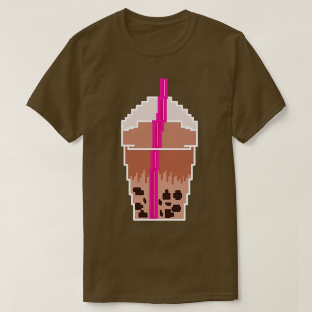 Camiseta Té de leche de Boba Pixelado (Diseño del anverso)