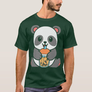 Camiseta Té de leche de burbuja Panda Cute Panda Bebiendo B
