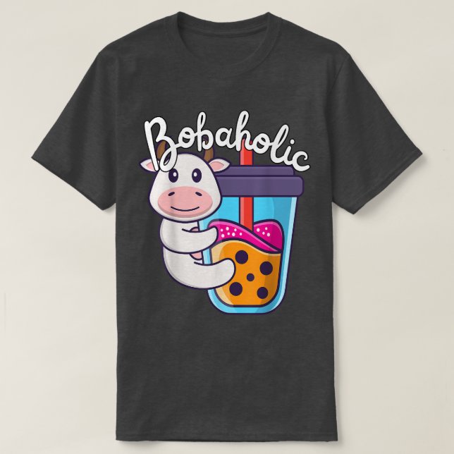 Camiseta Té de leche dulce Boba Moo Bubble Tea Lover Funny (Diseño del anverso)
