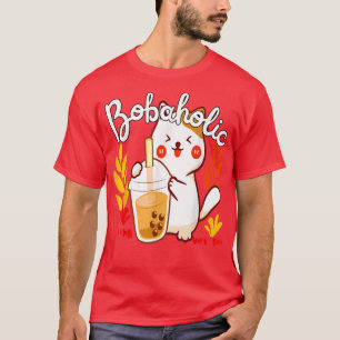 Camiseta Té de leche lindo gato Boba Kitty Bubble Tea Lover