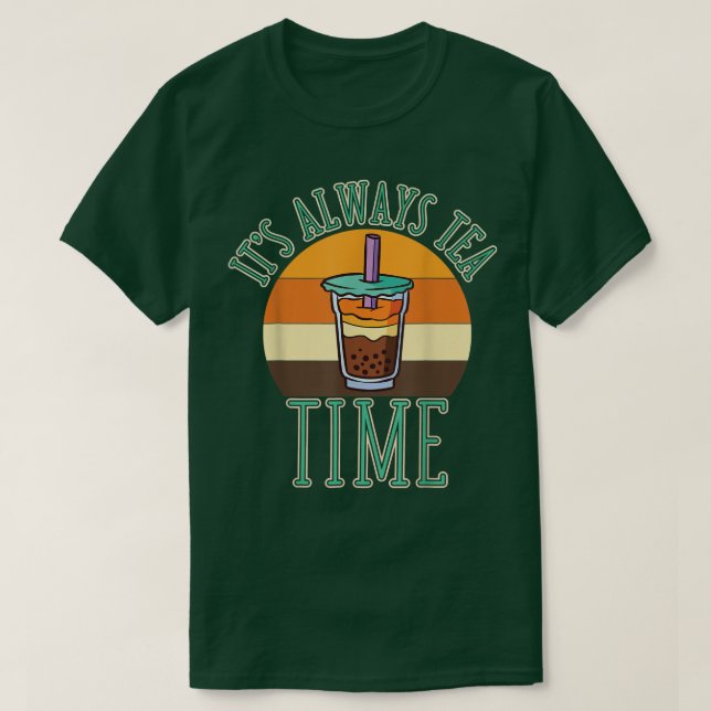 Camiseta Té de leche tapioca negro beber burbuja café té (Diseño del anverso)