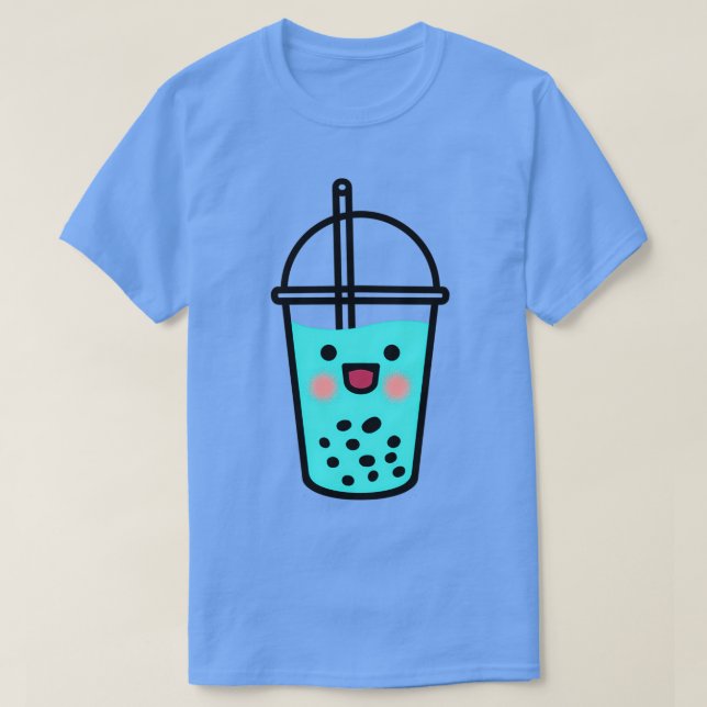 Camiseta Té de leche verde azulada con bobba (Diseño del anverso)
