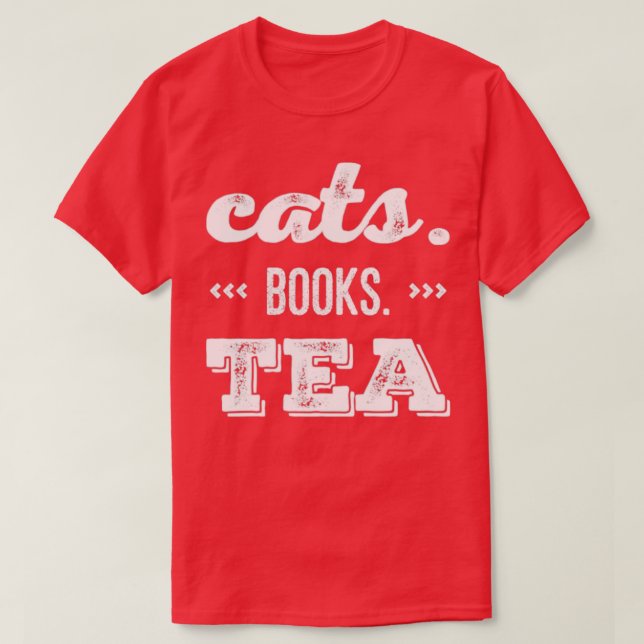 Camiseta Té de libros para gatos (Diseño del anverso)