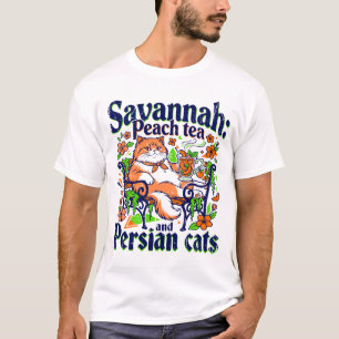 Camiseta Té de melocotón de Savannah y gatos persas