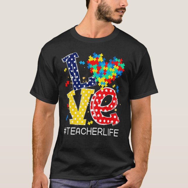 Camiseta Té de pieza de rompecabezas del mes de concienciac (Anverso)