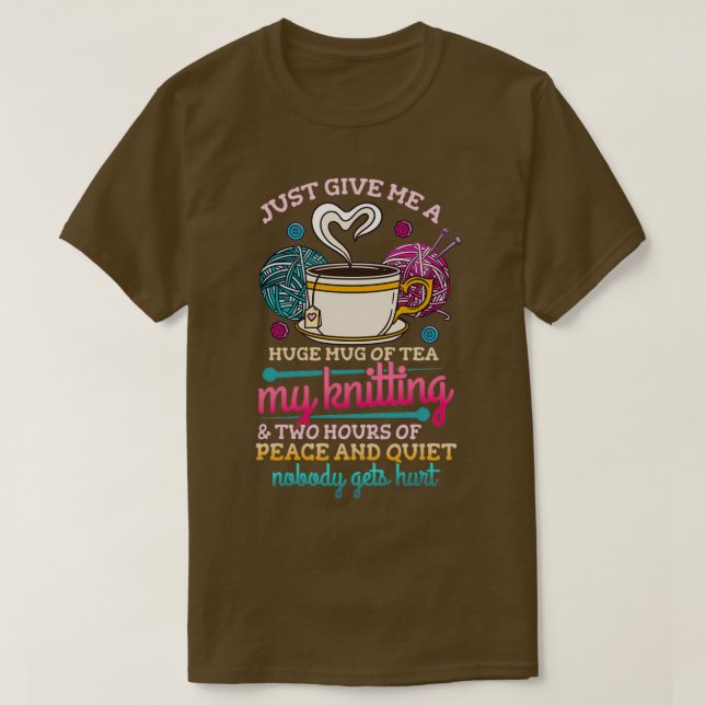 Camiseta Té de punto Knitter Yarn (Diseño del anverso)