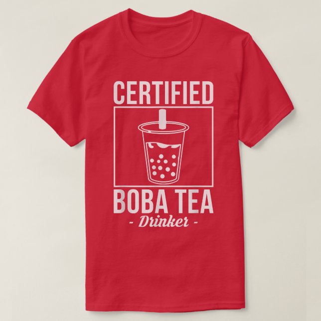 Camiseta Té de té con alcohol Boba certificado  (Diseño del anverso)