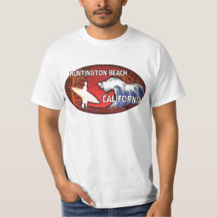 Camiseta Té de valor artístico para surfistas de Huntington