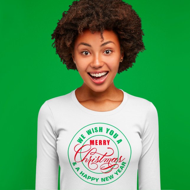 Camiseta Te deseamos Feliz Navidad Rojo y Verde (Subido por el creador)