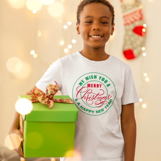 Camiseta Te deseamos Feliz Navidad Rojo y Verde (Subido por el creador)