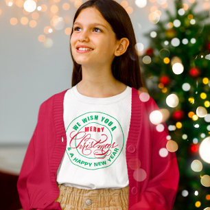 Camiseta Te deseamos Feliz Navidad Rojo y Verde