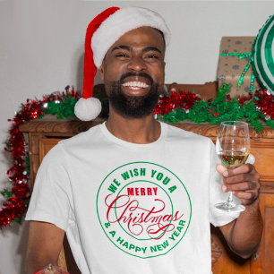 Camiseta Te deseamos Feliz Navidad Rojo y Verde