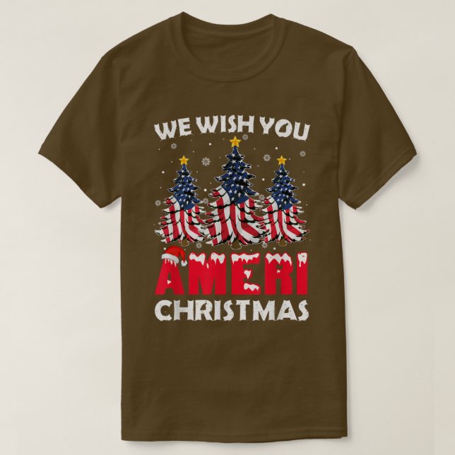 Camiseta Te Deseamos Navidades Americanos Divertidos Feliz  (Diseño del anverso)