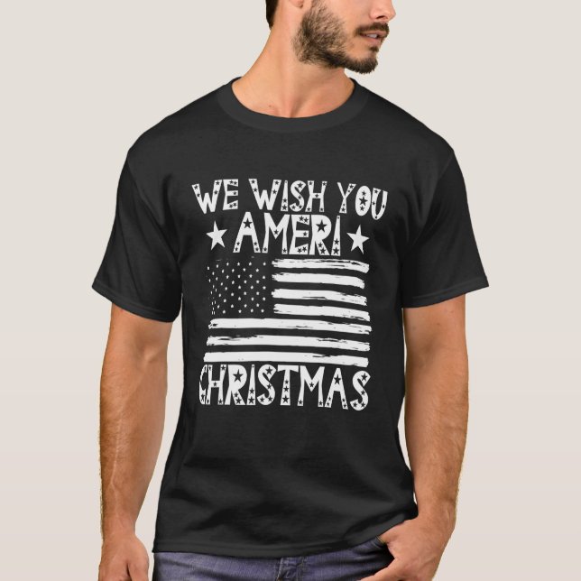 Camiseta Te deseamos Navidades norteamericanos cool hombres (Anverso)