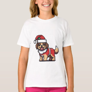 Camiseta Te deseamos una feliz navidad con una linda santa