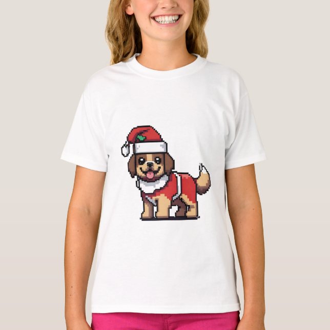 Camiseta Te deseamos una feliz navidad con una linda santa  (Anverso)