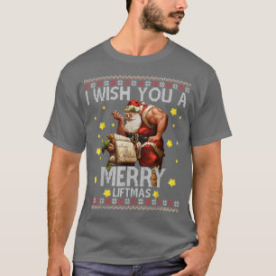 Camiseta Te Deseo Un Feliz Liftmas Feo Navidades Santa Wo