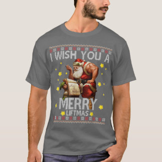 Camiseta Te Deseo Un Feliz Liftmas Feo Navidades Santa Wo