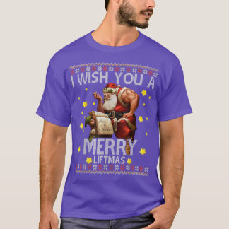 Camiseta Te Deseo Un Feliz Liftmas Feo Navidades Santa Wo