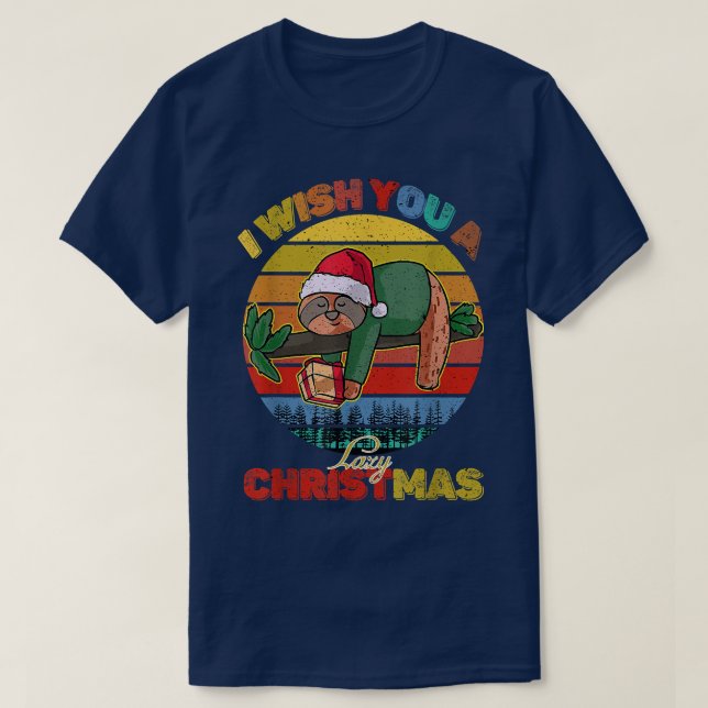 Camiseta Te deseo una Navidad perezosa, divertida Sloth Mer (Diseño del anverso)
