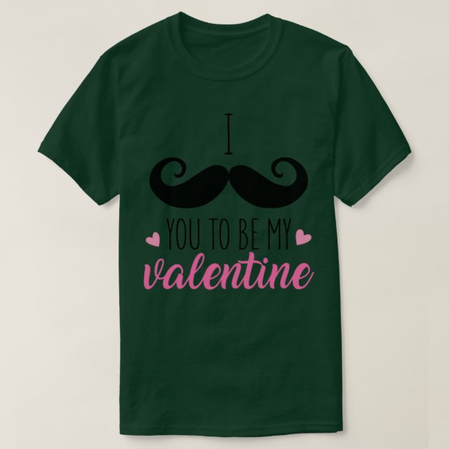 Camiseta Te doy el bigote de ser mis corazones rosados vale (Diseño del anverso)