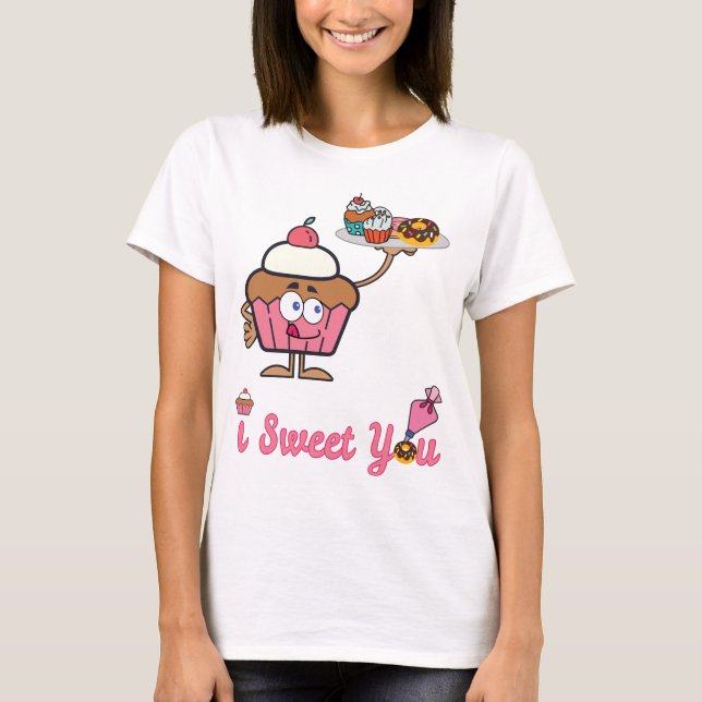 Camiseta Te dulce con un pastel (Anverso)