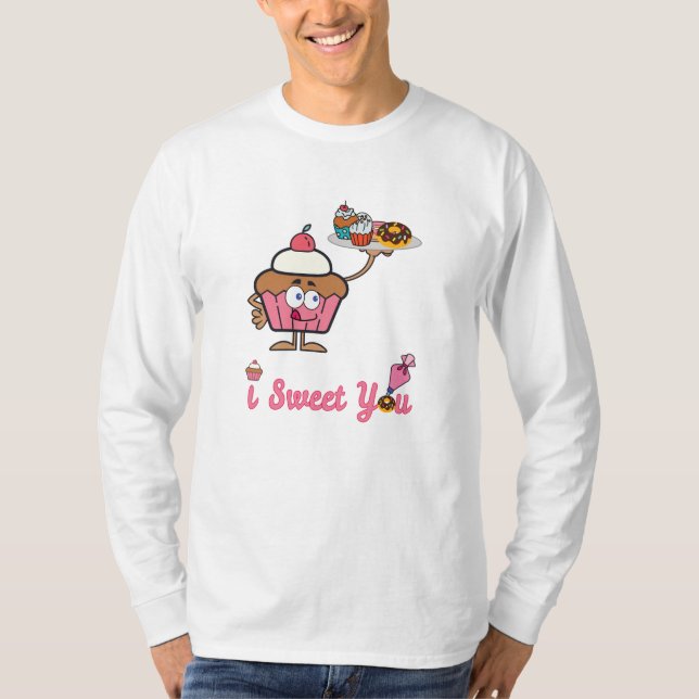 Camiseta Te dulce con un pastel (Anverso)