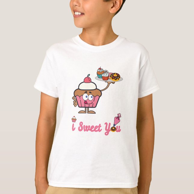 Camiseta Te dulce con un pastel (Anverso)