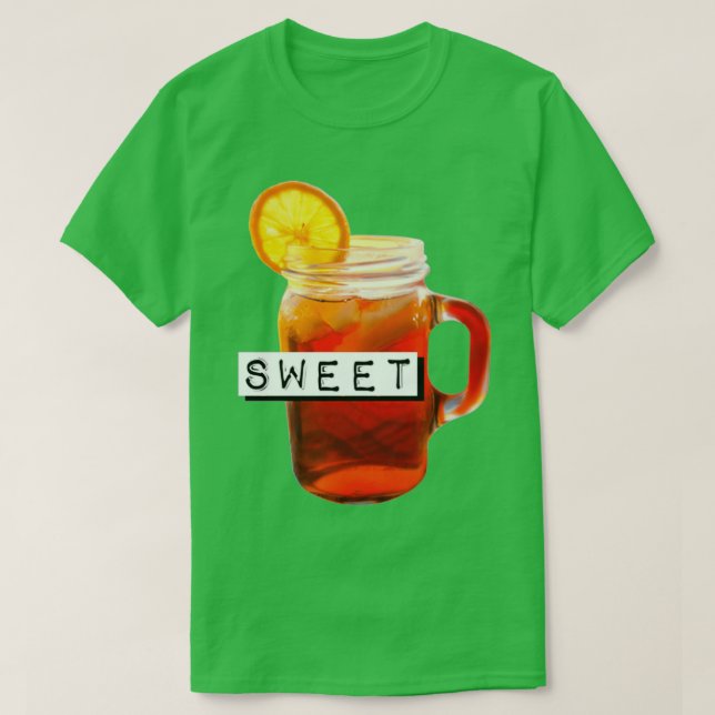 Camiseta té dulce hielo té negro limón bete y comida (Diseño del anverso)