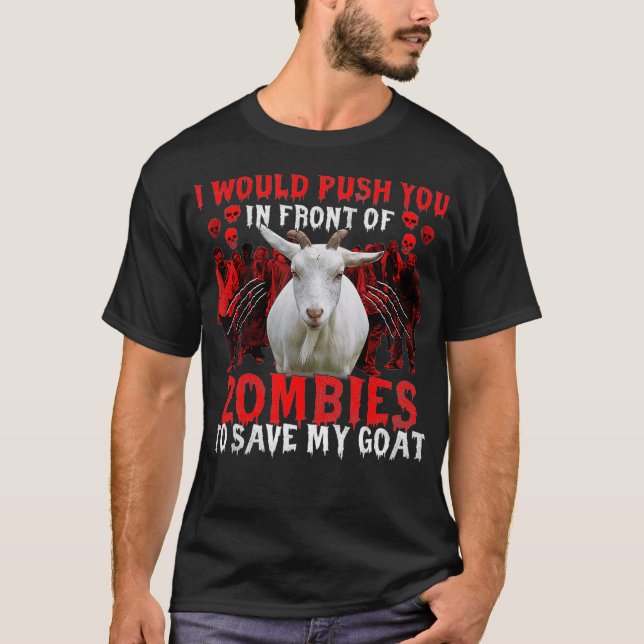 Camiseta Te Empujaría Frente A Zombies Para Salvar Mi Salid (Anverso)