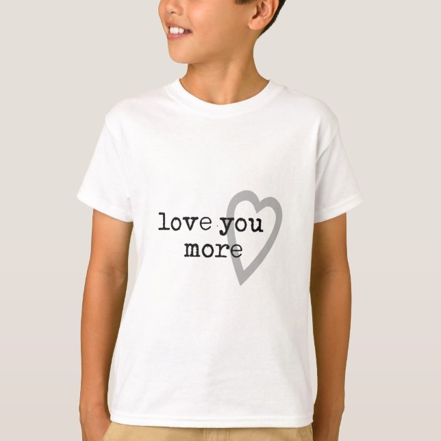 Camiseta te encanta el moderno corazón gris blanco negro (Anverso)