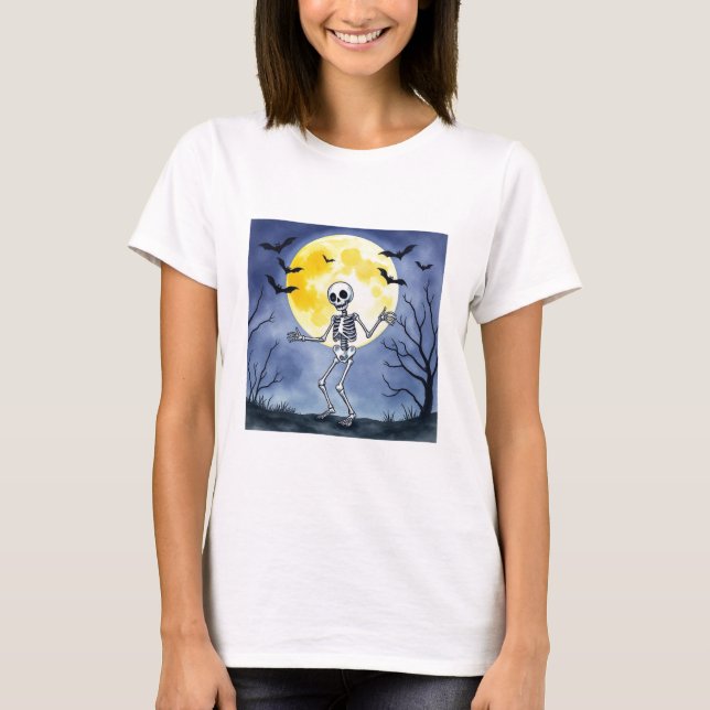 Camiseta ¿Te encantan los esqueletos? Baile bajo la luna de (Anverso)