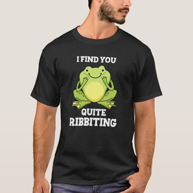 Camiseta Te Encuentro Bastante Divertido Frog Pun Dark BG (Anverso)