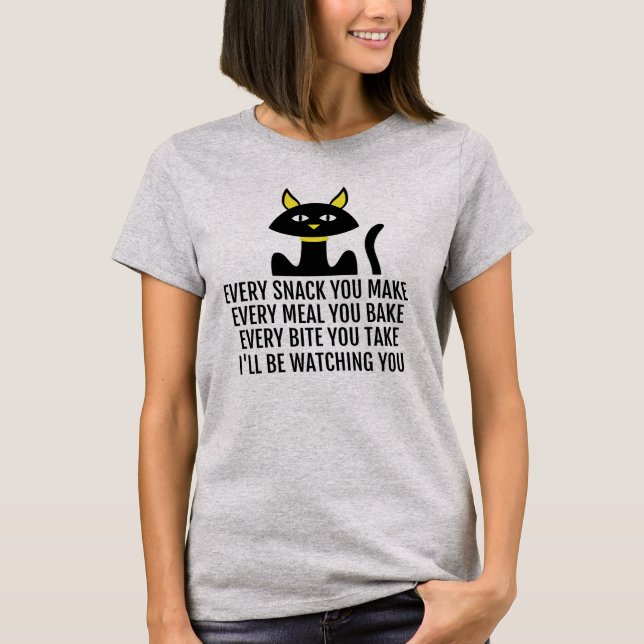 Camiseta Te estaré vigilando un gato lindo (Anverso)