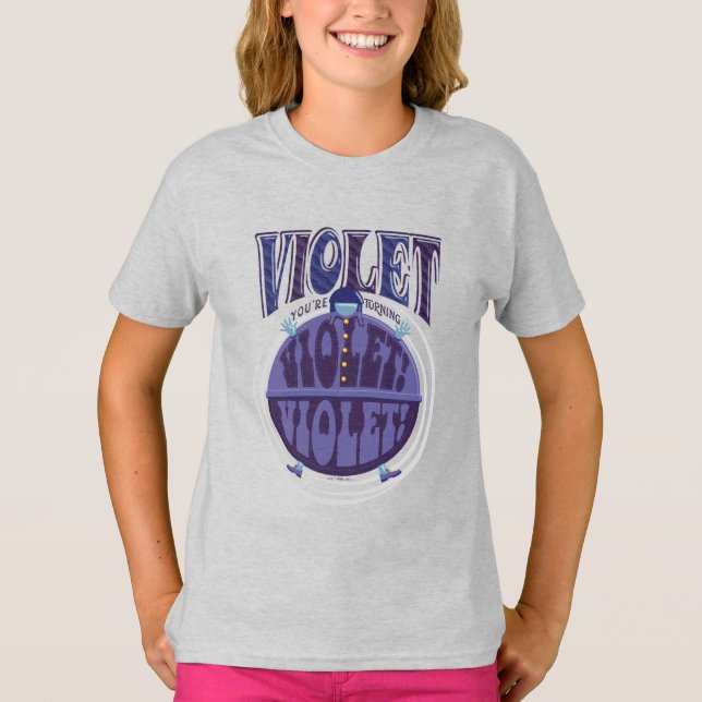 Camiseta ¡Te estás volviendo violeta, Violet! (Anverso)